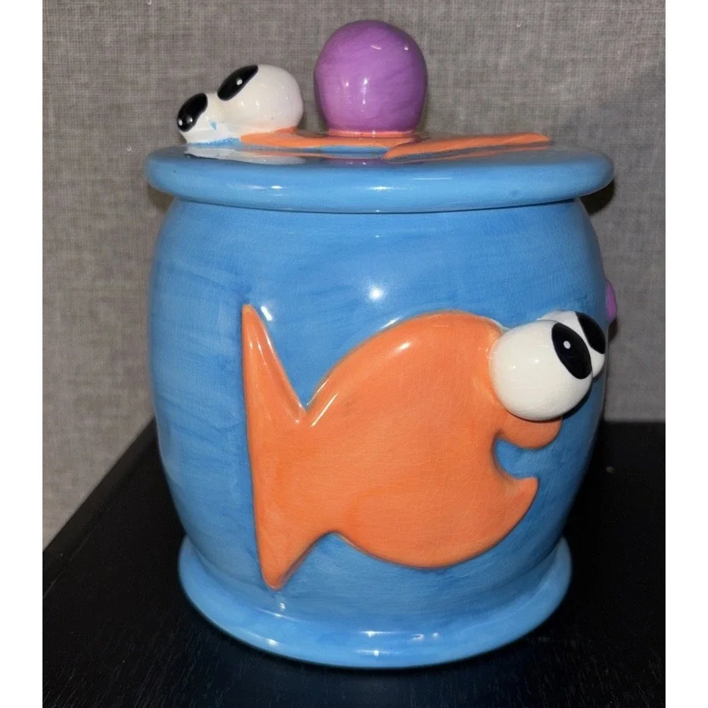 Canister Debby Carman Russ Berrie Cat Treat Jar 7